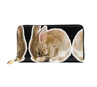 hhxvcv Portafoglio da donna in pelle con stampa a farfalla colorata ricamata, pochette lunga e portafoglio sottile con libretto degli assegni, leggero e alla moda, Coniglio grido, One Size