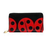 hhxvcv Portafoglio da donna in pelle con stampa mimetica gialla e verde - Pochette lunga e portafoglio sottile con libretto degli assegni, leggero e alla moda, Coccinella dei cartoni animati, One Size