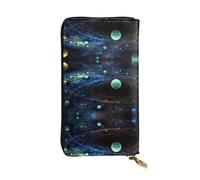 hhxvcv Portafoglio in pelle con stampa a righe bianche e nere - Elegante pochette lunga bifold porta carte con tasca portamonete, portafoglio leggero, Pianeti dello spazio esterno, Taglia unica