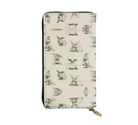 hhxvcv Portafoglio in pelle con stampa leonessa con occhi verdi blu - Elegante pochette lunga bifold porta carte con tasca portamonete, portafoglio leggero, Sfondo coniglio, Taglia unica