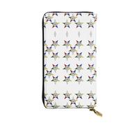 hhxvcv Portafoglio in pelle con stampa leonessa con occhi verdi blu - Elegante pochette lunga bifold porta carte con tasca portamonete, portafoglio leggero, Stelle Orientali Stelle, Taglia unica