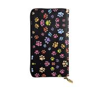 hhxvcv Portafoglio in pelle con stampa leonessa con occhi verdi blu - Elegante pochette lunga bifold porta carte con tasca portamonete, portafoglio leggero, Stampa zampette, Taglia unica