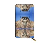 hhxvcv Portafoglio in pelle con stampa scozzese bianca e nera - Elegante pochette lunga bifold porta carte con tasca portamonete, portafoglio leggero, Ragno fauna selvat, Taglia unica