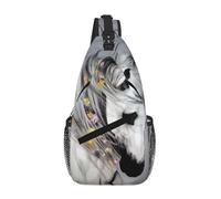 hhxvcv Roaring Tiger Print Cross Chest Bag - Zaino unisex indossato diagonalmente da viaggio, zaino per escursioni e uso casual, Cavallo, Taglia unica