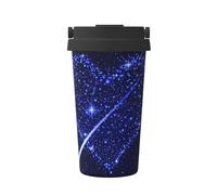 hhxvcv Tazza da caffè isolata da viaggio con stampa di stelle cadenti - 500 ml bicchiere a doppio strato, ideale per auto, ufficio, bar e uso domestico