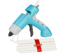 HHYSSG Pistola Colla a Caldo Senza Fili 20w Pistola Silicone a Batteria con 30 Stick, per Piccoli Mestieri Fai-da-te e Riparazioni Rapide in Casa e Ufficio Blu (Batterie Incluse)