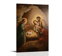 HHYXMJLL Christian Mural- Poster decorativo da parete con il presepe, nascita del Salvatore, 50 x 75 cm