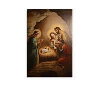 HHYXMJLL Christian Mural- Poster decorativo da parete con il presepe, nascita del Salvatore, 50 x 75 cm