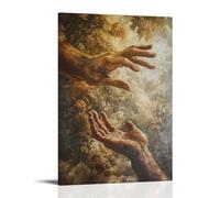 HHYXMJLL Christian Mural- The Creation of Adam - La mano di Dio che raggiunge l'umanità - Poster decorativo da parete 60 x 90 cm