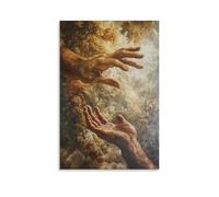 HHYXMJLL Christian Mural- The Creation of Adam - La mano di Dio che raggiunge l'umanità - Poster decorativo da parete 20 x 30 cm