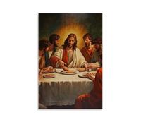 HHYXMJLL Christian Mural- The Last Supper, Gesù che rompe il pane con i discepoli, elegante poster decorativo da parete, 50 x 75 cm