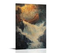 HHYXMJLL Decorazione artistica da parete con immagine cristiana, Arca di Noè, alleanza nella tempesta, elegante poster decorativo da parete, 50 x 75 cm