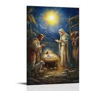 HHYXMJLL Decorazione artistica da parete con immagine cristiana della natività, la notte santa della salvezza, elegante poster decorativo da parete, 30 x 45 cm