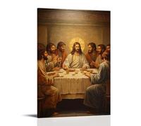 HHYXMJLL Decorazione artistica da parete con immagine cristiana dell'ultima cena, con Gesù e i suoi discepoli, poster decorativo da parete, 50 x 75 cm