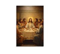 HHYXMJLL Decorazione artistica da parete con immagine cristiana dell'ultima cena, con Gesù e i suoi discepoli, 30 x 45 cm