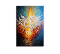 HHYXMJLL Decorazione murale cristiana, pentecoste, fiamme dello Spirito Santo, elegante poster decorativo da parete, 30 x 45 cm