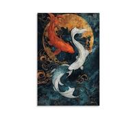 HHYXMJLL Elegante poster con design Taiji, decorazione spirituale e calma per la casa, elegante arte da appendere alla parete, poster decorativo da parete 50 x 75 cm