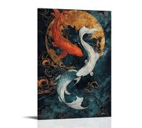 HHYXMJLL Elegante poster con design Taiji, decorazione spirituale e calma per la casa, elegante arte da appendere alla parete, poster decorativo da parete 50 x 75 cm