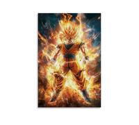 HHYXMJLL Poster a tema anime, Gokus Power Unleashed, Dragon Ball Z, epic Battle, elegante poster decorativo da appendere alla parete, 50 x 75 cm