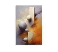 HHYXMJLL Poster artistico con oggetti colorati bianchi su una superficie in marmo, elegante poster artistico da appendere alla parete, poster decorativo da 60 x 90 cm