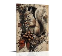 HHYXMJLL Poster decorativo da parete con illustrazione di uno scoiattolo maestoso dell'epoca vittoriana che conserva le noci per l'inverno, poster decorativo da parete, 30 x 45 cm