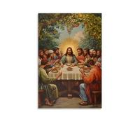 HHYXMJLL Poster decorativo da parete con immagine cristiana "L'ultima cena", un raduno divino, elegante poster decorativo da parete, 50 x 75 cm