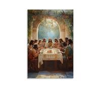 HHYXMJLL Poster decorativo da parete con immagine cristiana "L'ultima cena", un raduno sacro, elegante poster decorativo da parete, 50 x 75 cm
