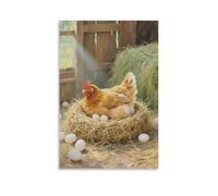 HHYXMJLL Poster decorativo da parete con scritta "A Hen in the Chicken Coop, Quietly Incubating Eggs", 20 x 30 cm