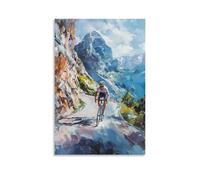 HHYXMJLL Poster decorativo da parete con tour sportivo che attacca il passo montagna con sprint in piedi, elegante poster decorativo da parete, 50 x 75 cm