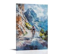 HHYXMJLL Poster decorativo da parete con tour sportivo, pilota che attacca il passo montagna con sprint in piedi, elegante poster decorativo da parete, 30 x 45 cm