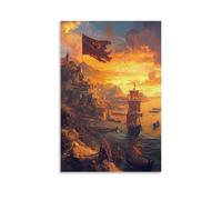 HHYXMJLL Poster del gioco da tavolo - Catan Conquest - Trade Build, Dominate elegante poster decorativo da parete, 50 x 75 cm