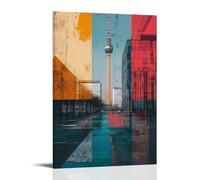 HHYXMJLL Poster della città di Berlino, storie urbane a colori, elegante arte da appendere alla parete, poster decorativo da 50 x 75 cm