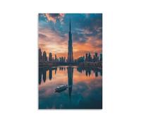 HHYXMJLL Poster della città di Dubai Horizons - Where Future Meets Tradition - Poster decorativo da parete, 50 x 75 cm