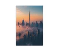 HHYXMJLL Poster della città di Dubai - Where Desert Meets Futuristic Skyline - Poster decorativo da parete, 60 x 90 cm