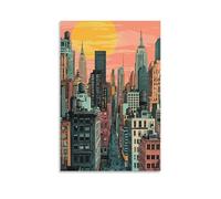HHYXMJLL Poster della città di New York, giungla di cemento dove i sogni sono fatti, elegante poster decorativo da parete, 60 x 90 cm