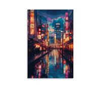 HHYXMJLL Poster della città di Tokyo, con sogni al neon e tradizioni senza tempo, elegante poster decorativo da parete, 40 x 60 cm