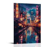 HHYXMJLL Poster della città di Tokyo - Neon Dreams & Timeless Traditions elegante arte da appendere alla parete - Poster decorativo da parete 50 x 75 cm