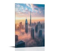 HHYXMJLL Poster della città, Dubai Horizons - Where Modernity Meets The Sky, elegante poster decorativo da parete, 50 x 75 cm