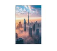 HHYXMJLL Poster della città, Dubai Horizons - Where Modernity Meets The Sky, elegante poster decorativo da parete, 50 x 75 cm