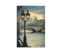 HHYXMJLL Poster della città, eleganza parigina, bellezza senza tempo lungo la senna elegante arte da appendere alla parete, poster decorativo da parete 50 x 75 cm