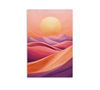 HHYXMJLL Poster geometrico con sole sopra dune del deserto astratto, elegante poster decorativo da appendere alla parete, 20 x 30 cm