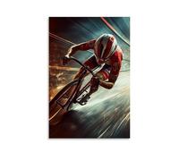 HHYXMJLL Poster sportivo da appendere alla parete, motivo: ciclista che si muove in banca, inclinabile, elegante poster decorativo da parete, 50 x 75 cm