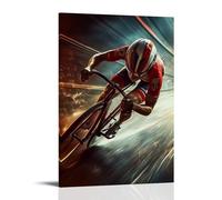 HHYXMJLL Poster sportivo da appendere alla parete, motivo: ciclista che si muove in banca, inclinabile, elegante poster decorativo da parete, 20 x 30 cm