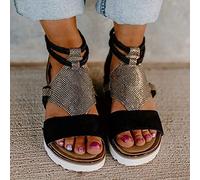 HHZY Sandali con Plateau da Donna Espadrillas Sandali con Punta Aperta con Cinturino alla Caviglia con Zeppa Sandali Estivi A Bocca di Pesce Comode Scarpe da Passeggio,Snake Print,US7/EU38