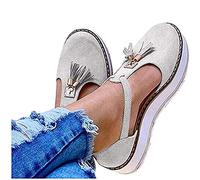 HHZY Sandali Correttivi Donna con Supporto per Arco - Casual Nappa Moda Chiuse Davanti - Ortopedici da Viaggio Estivi Spiaggia, Beige, 38