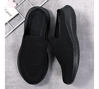 HHZY Zoccoli e Sabot da Donna Morbidi e Confortevoli Zoccoli Estivi con Punta Chiusa in Mesh Sandali con Zeppa Traspiranti Scarpe da Giardino Antiscivolo,Nero,US6/EU37