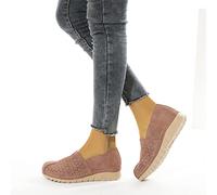HHZYT Mocassini da Giardino da Donna Sandali Leggeri e Traspiranti con Punta Chiusa Scarpe da Passeggio Slip on Estivi Sandali da Spiaggia All'aperto,Rosa,US7/EU38