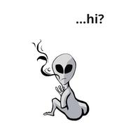 ...hi?: alien confused thicc senational smoke black grey white journal notes daily diary notebook writing essential