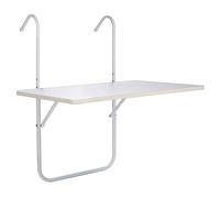 HI Balkon-Klapptisch Weiß 60 × 40 × 1,2 cm