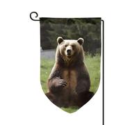 Hi Bear Sit On The Lawn Garden Bandiere verticali double face casa bandiera 30,5 x 45,7 cm primavera estate stagionale cortile bandiere vacanze all'aperto decorazione da appendere taglia unica